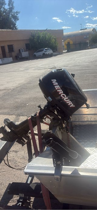 Barca de aluminio con motor fueraborda y remolque