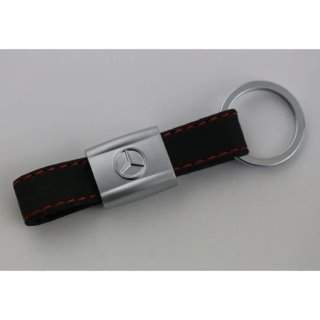 Llavero de Cuero Logo Metalico MERCEDES REGALO