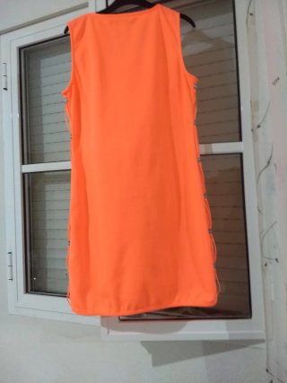 Vestido naranja con rayas grises vaqueras 36/38
