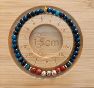 Pulsera Ojo de Tigre+Jaspe Rojo