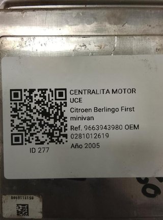 Centralita citroen 277 0281012619 berlingo 1.6 hdi