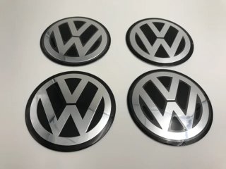 PEGATINA DE CENTRO RUEDA VW NEGRO 70MM m_257