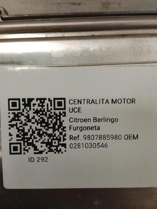 Centralita 0281030546 citroen berlingo 1.6 mt 292