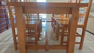 Mesa Comedor Grande Madera 250x90 y 8 Sillas