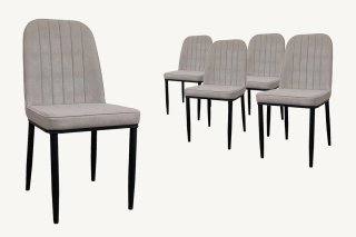 Sillas de comedor beige y negras