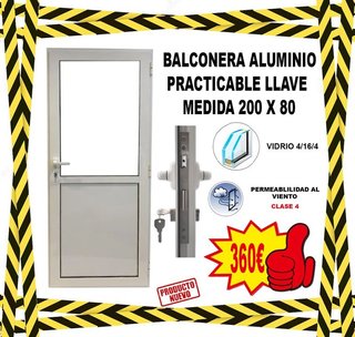 BALCONERA ALUMINIO LLAVE 80 X 200