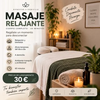 Masaje Relajante a domicilio