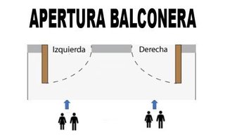 BALCONERA PVC PRACTICABLE CON CERRADURA 90 x 200