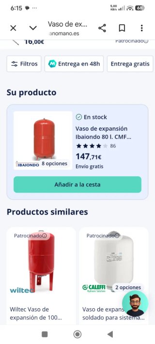 Vaso de expansión IBAIONDO 80L