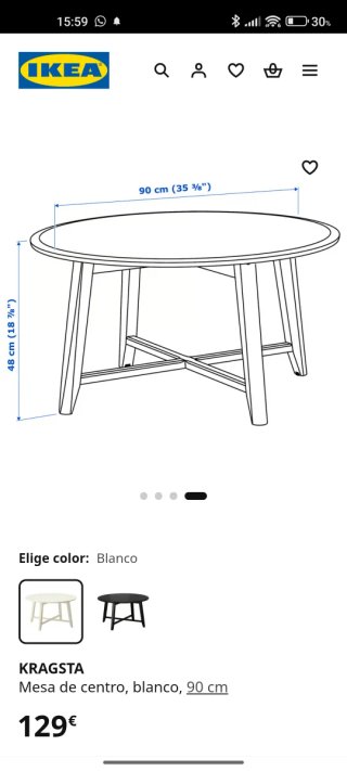 Mesa de centro redonda blanca