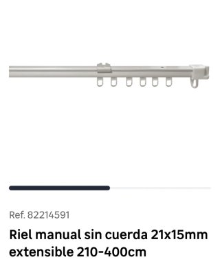 2 rieles cortina extensibles 2-4m ESTRENAR