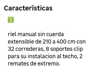 2 rieles cortina extensibles 2-4m ESTRENAR