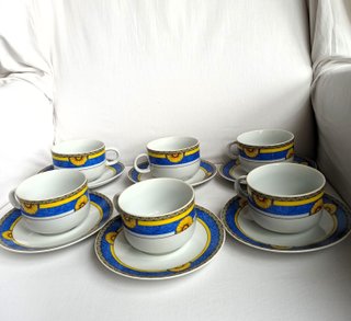 Karlovarsky Juego 6 Tazas Té Porcelana Bohemia