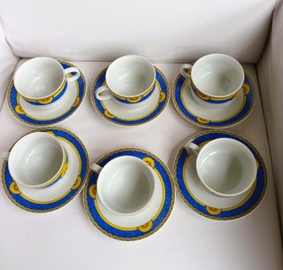 Karlovarsky Juego 6 Tazas Té Porcelana Bohemia