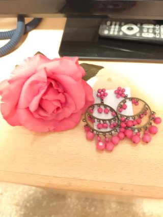 Traje de flamenca rosa y blanco