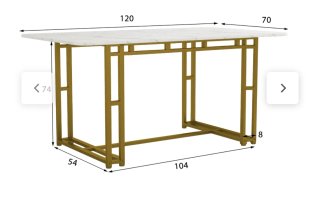 Mesa comedor efecto mármol dorada 120x70cm