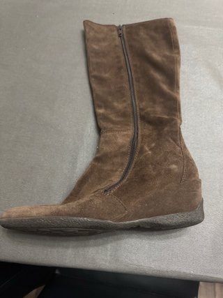 Botas altas piel y ante marrón talla 40