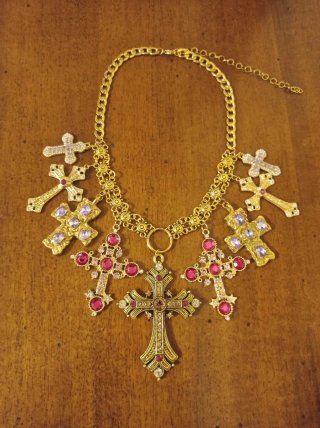 Girocollo ricco di croci gioiello stile retrò