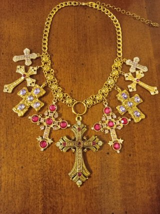 Girocollo ricco di croci gioiello stile retrò