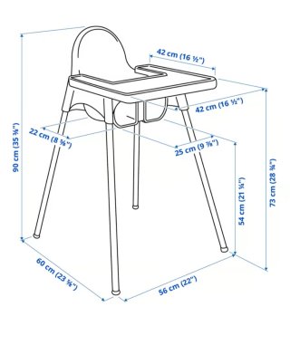 Trona Ikea Antilop Blanca más cojín soporte.