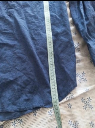Camicia lino cotone blu
