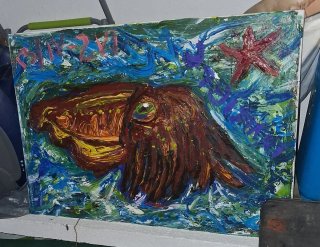 Pintura Cuttlefish Starfish