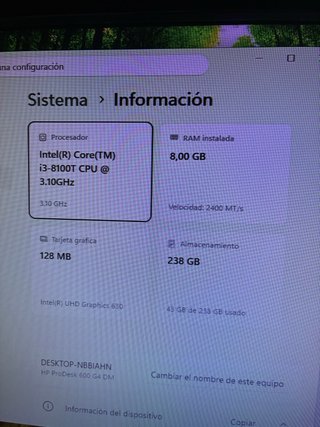 Mini PC HP ProDesk 600 G4 i3-8100T