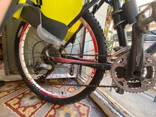 Bicicleta Rockrider 8.1 con silla infantil