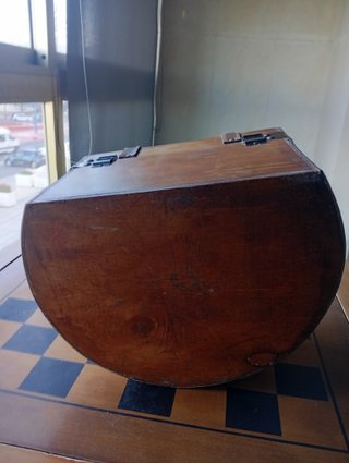 Maleta Baúl Vintage Tela y Piel
