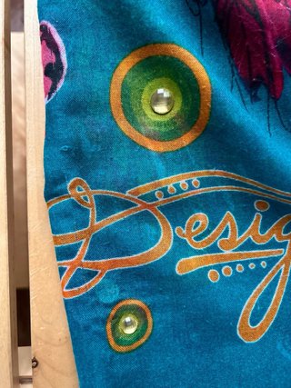 Foulard quadrato Desigual blu petrolio con uccelli