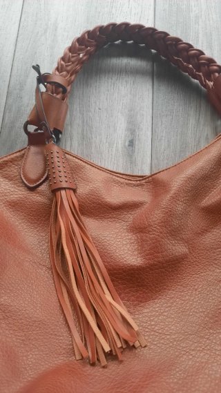 Borsa donna marrone con frange