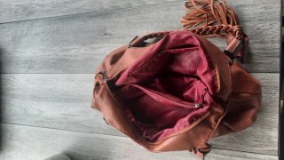 Borsa donna marrone con frange