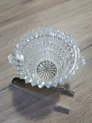 Secchiello Ghiaccio Vintage Vetro e Metallo