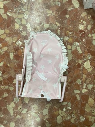 Hamaca para muñecas rosa estrellas