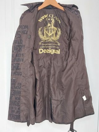 Gabardina Desigual Cruzada Marrón - Talla S