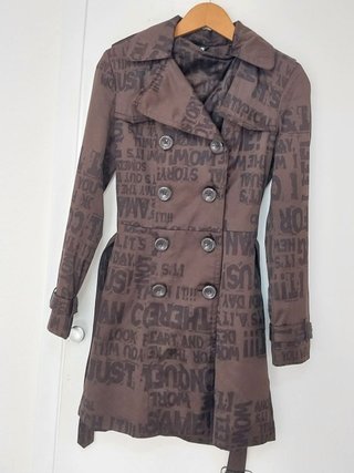 Gabardina Desigual Cruzada Marrón - Talla S