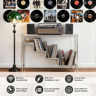 Tocadiscos Trynnay con altavoces