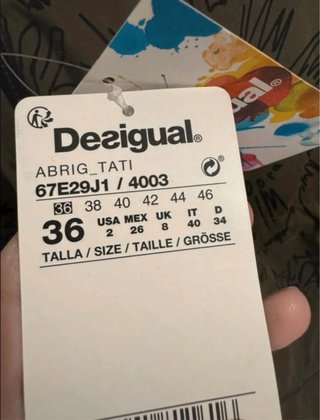 Parka Desigual nuova verde militare taglia S