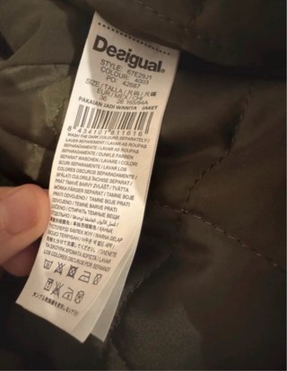 Parka Desigual nuova verde militare taglia S