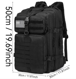 Mochila Táctica Negra Viajes