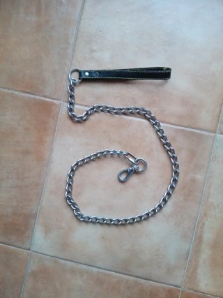 Correa para perro de cadena y cuero