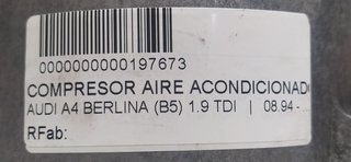 COMPRESOR AIRE ACONDICIONADO AUDI A4 BERLINA (B5) 1.9 TDI
