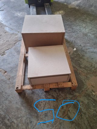 Cajonera de madera de 1 cajón 21x50x50.