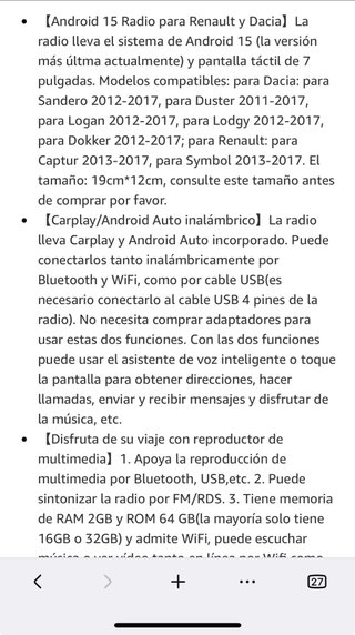 Radio Coche Android 15 2GB+64GB •NUEVO PRECINTADO