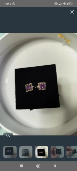 Pendientes LineArgent Morado y Plata