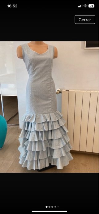 354 Vestido Flamenca Talla 36 corte sirena