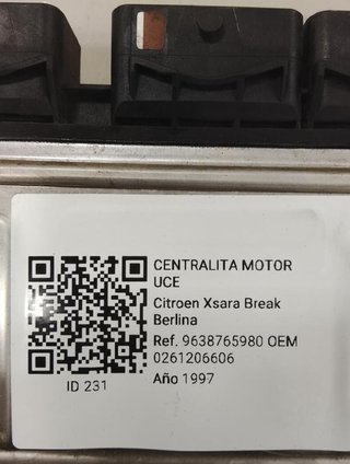 0261206606 centralita motor uce citroen xsara 231