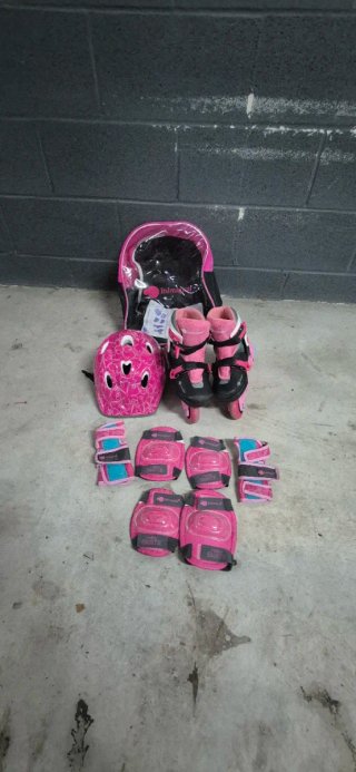 Patines en línea  30-33 y equipo de protección ros