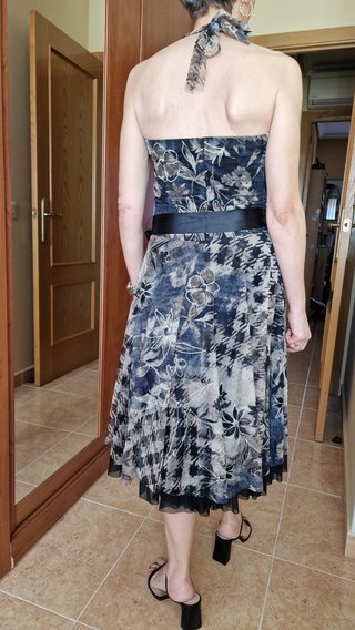 Vestido de gasa o tul estampado