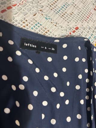Vestido largo lunares azul marino